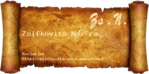 Zsifkovits Nóra névjegykártya